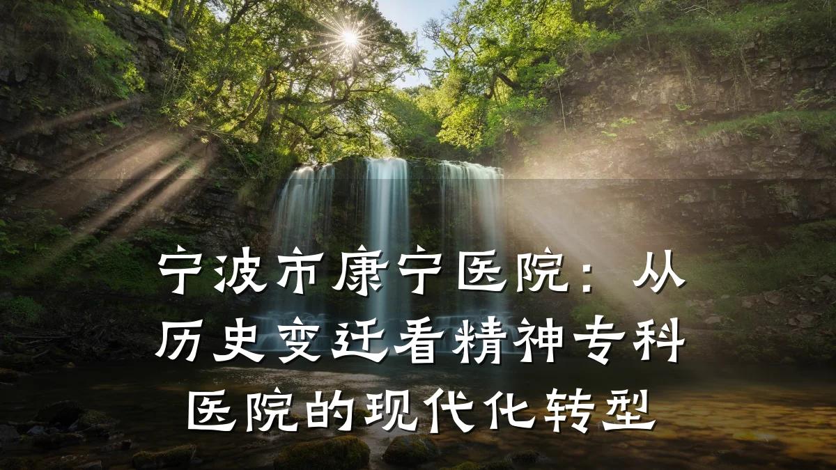 宁波市康宁医院：从历史变迁看精神专科医院的现代化转型