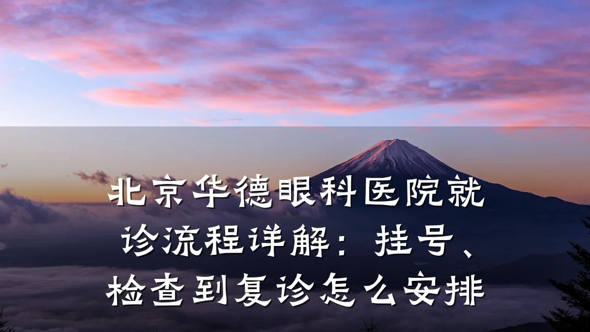 北京华德眼科医院就诊流程详解:挂号、检查到复诊怎么安排