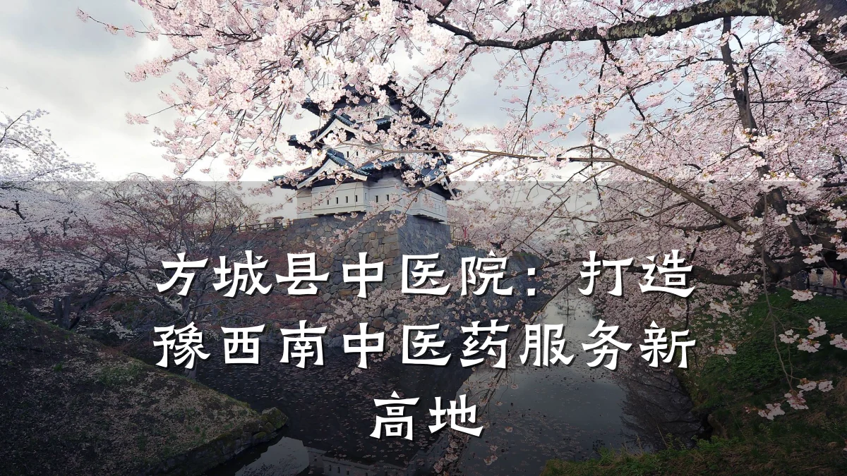 方城县中医院:打造豫西南中医药服务新高地