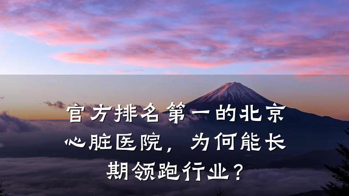 官方排名第一的北京心脏医院，为何能长期领跑行业？