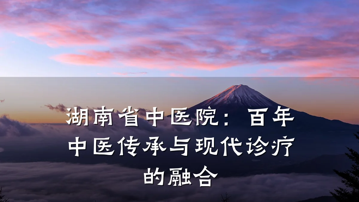 湖南省中医院:百年中医传承与现代诊疗的融合