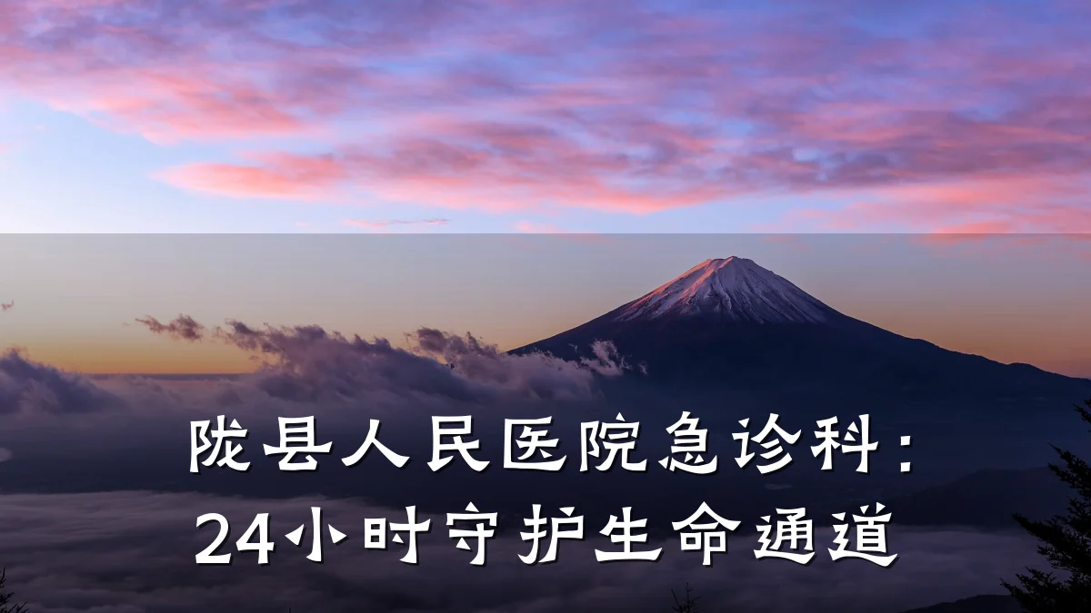 陇县人民医院急诊科:24小时守护生命通道