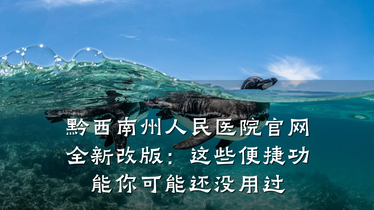 黔西南州人民医院官网全新改版:这些便捷功能你可能还没用过