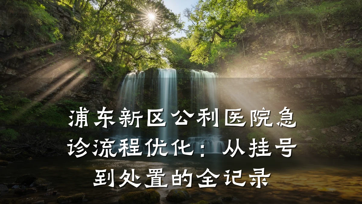 浦东新区公利医院急诊流程优化:从挂号到处置的全记录