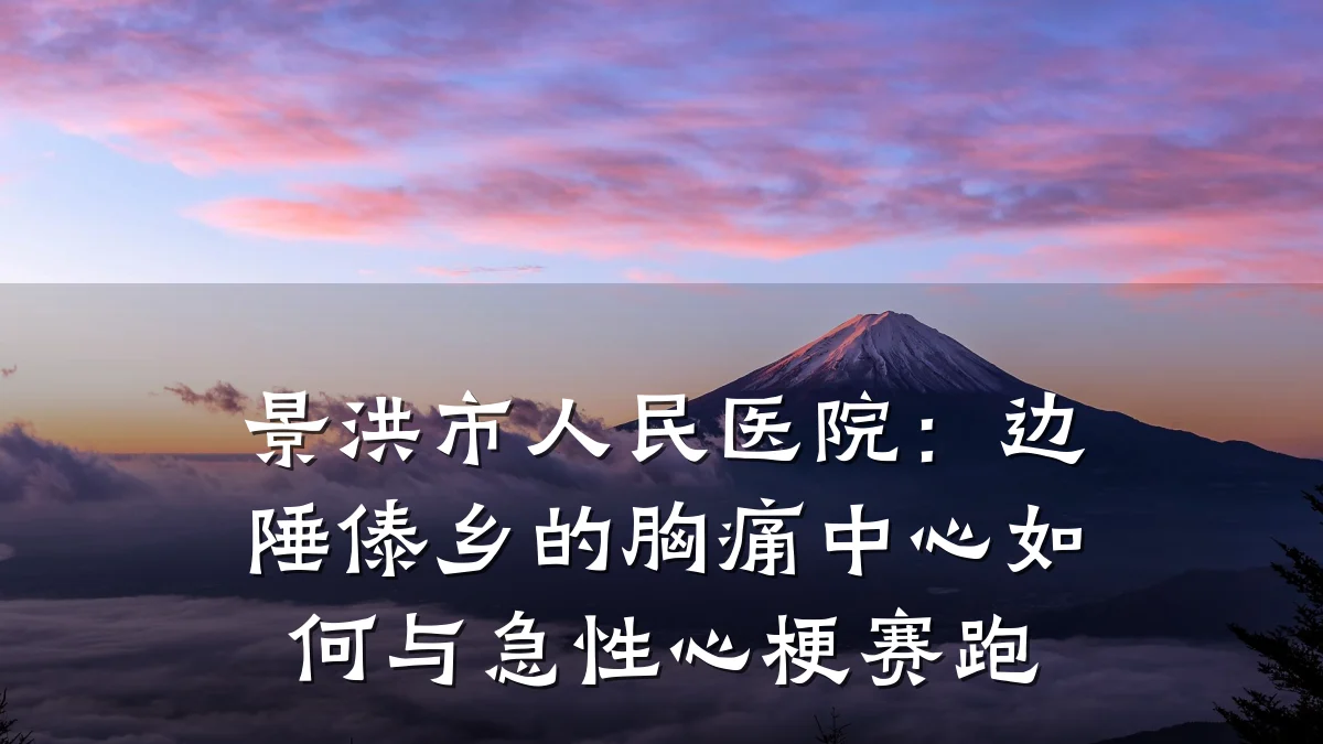 景洪市人民医院:边陲傣乡的胸痛中心如何与急性心梗赛跑