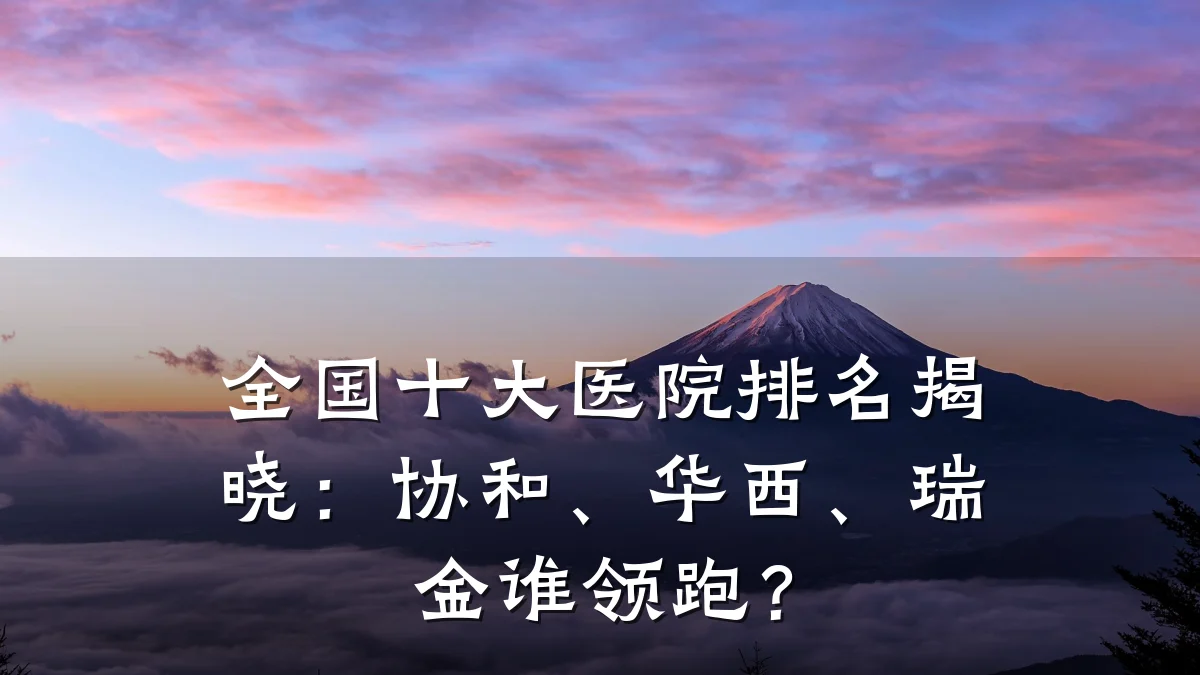全国十大医院排名揭晓：协和、华西、瑞金谁领跑？
