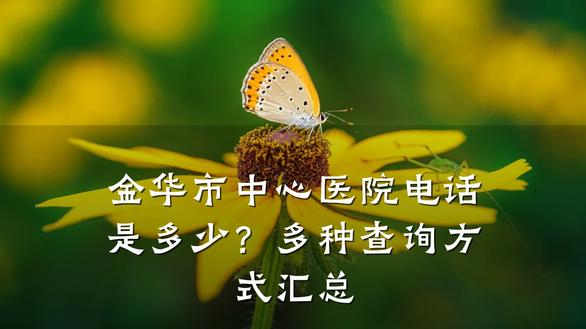 金华市中心医院电话是多少?多种查询方式汇总